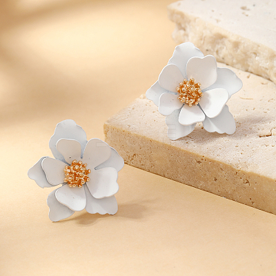 Sweet and Stylish Multi-layer Petal Flower Stud Earrings for Women DF7848-2-1