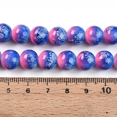 Baking Paint Glass Beads Strands DGLA-N008-10mm-02-1