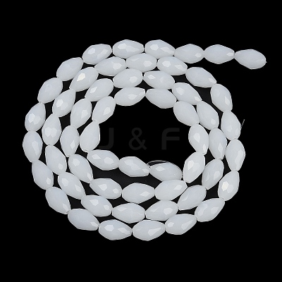 Electroplate Imitation Jade Glass Beads Strands LS-EGLA-N013-J8mm-D03-1