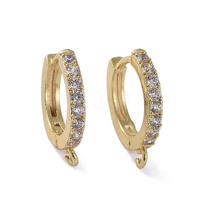 Brass Huggie Hoop Earring Findings KK-P150-42G-1