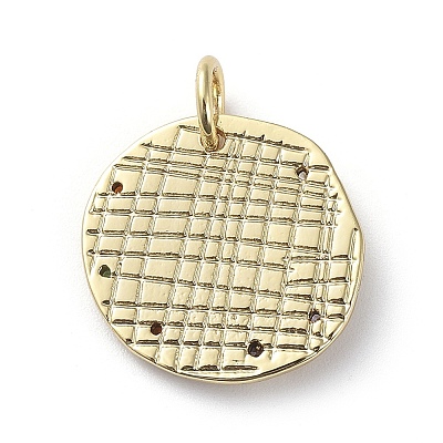 Brass Micro Pave Cubic Zirconia Pendants X-ZIRC-G157-03C-01G-1