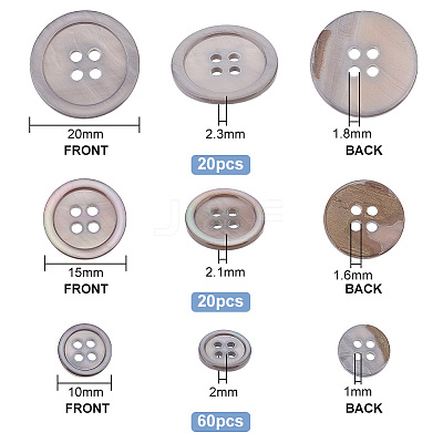 3 Style Natural Shell Buttons BUTT-PH0001-21-1