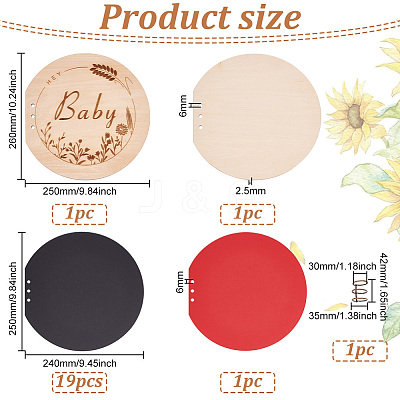 Round Wooden Cover Baby Scrapbook DIY Binder Photo Album DIY-WH0349-113B-1