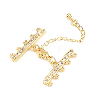 Brass Micro Pave Cubic Zirconia Chain Extender ZIRC-Q022-030G-NR-1