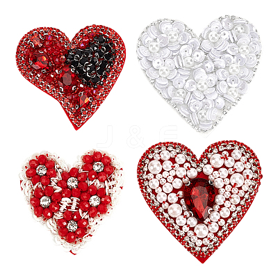 4Pcs 4 Styles Computerized Embroidery Cloth Iron on/Sew on Patches DIY-FG0006-96-1