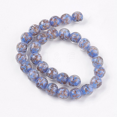 Handmade Gold Sand Lampwork Beads LAMP-K029-08-1
