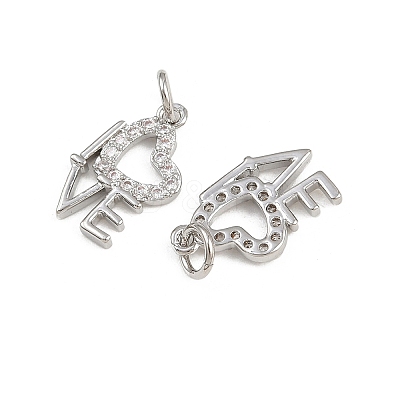 Brass Micro Pave Cubic Zirconia Pendants KK-A269-55P-1