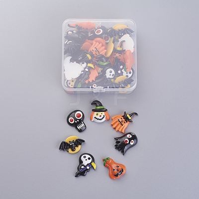 Halloween Theme Resin Cabochons CRES-X0010-07-1