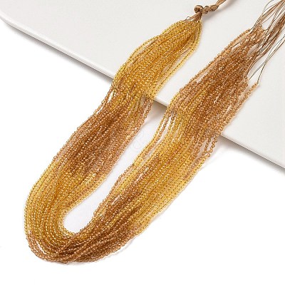 Transparent Gradient Color Glass Beads Strands GLAA-H021-01A-36-1