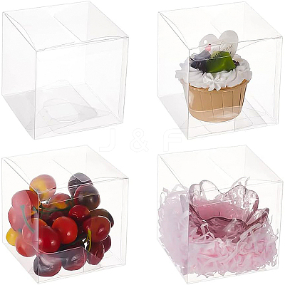 Transparent Plastic PET Box Gift Packaging CON-WH0052-9x9cm-1