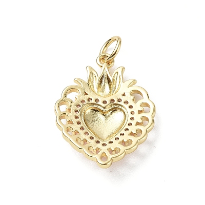 Eco-Friendly Rack Plating Brass Micro Pave Cubic Zirconia Pendants KK-F845-33G-04-1