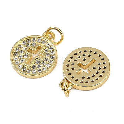 Brass Micro Pave Cubic Zirconia Pendants KK-I358-031G-1