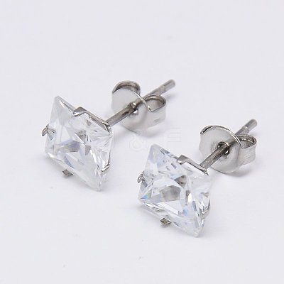 Cubic Zirconia Ear Studs STAS-E051-2D-1