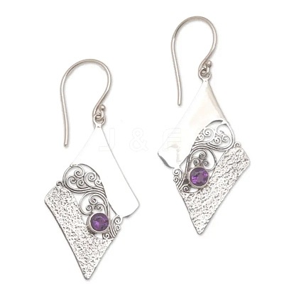 Rhombus Zinc Alloy Dangle Earrings FS-WG3CFF0-01-1
