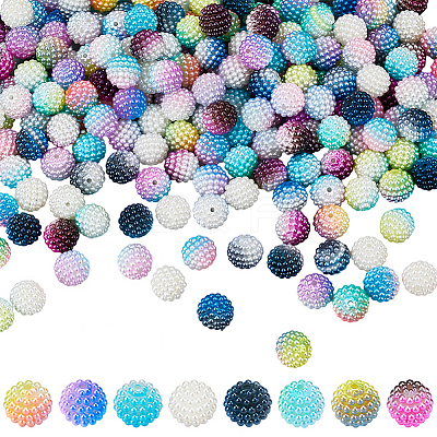 240Pcs 8 Colors Imitation Pearl Acrylic Beads OACR-PA0001-62-1