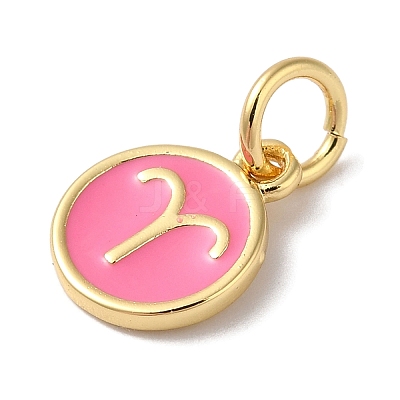 Real 18K Gold Plated Brass Enamel Charms KK-L216-001G-J04-1