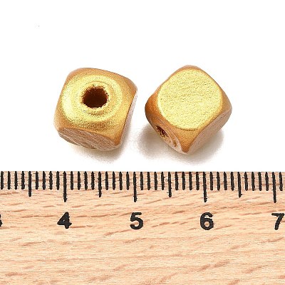 Spray Painted Wooden Beads WOOD-P021-01C-M-1