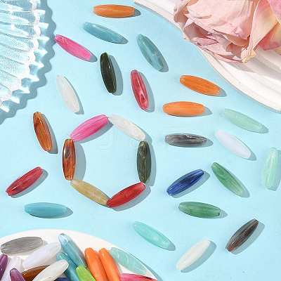 100Pcs Rice Imitation Gemstone Acrylic Beads OACR-SP0001-66-1