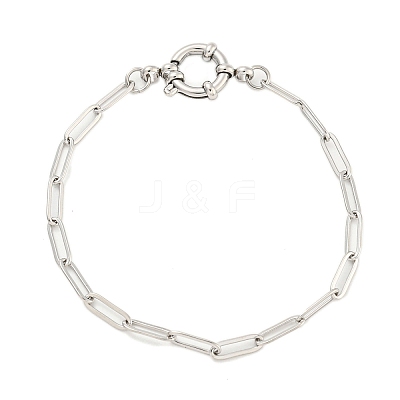 Tarnish Resistant 304 Stainless Steel Paperclip Chain Bracelets for Women BJEW-Q344-03P-1