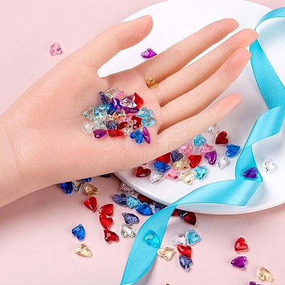 100Pcs 10 Colors Transparent Acrylic Charms MACR-YW0001-63-1