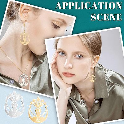8Pcs 4 Styles 201 Stainless Steel Pendants STAS-UN0033-89-1