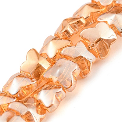 Pearl Luster Plated Electroplate Transparent Glass Beads Strands EGLA-G037-11A-PL02-1