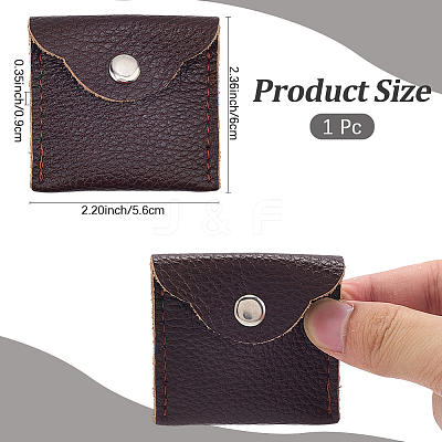 1Pc Square Leather Ring Storage Bags with Snap Button ABAG-CL0001-23-1