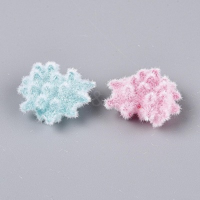 Flocking Opaque Acrylic Heart Beads OACR-T030-12M-1