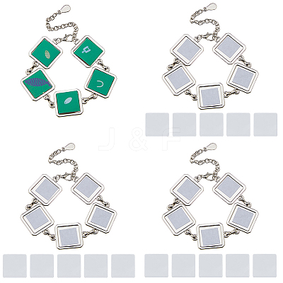 4 Sets Sublimation Blank Alloy Bracelet Making BJEW-FH0001-10A-1