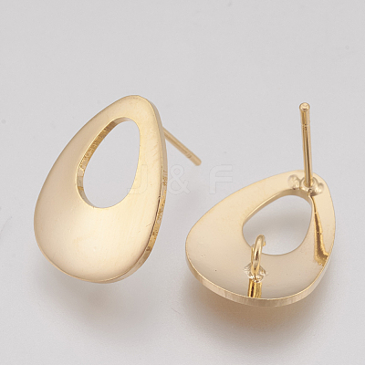 Brass Stud Earring Findings KK-Q750-038G-1