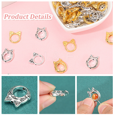 80Pcs 4 Styles Alloy Bead Frame FIND-SC0017-77-1