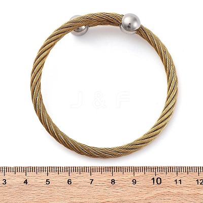 304 Stainless Steel Torque Bangles for Women BJEW-P310-19GP-1