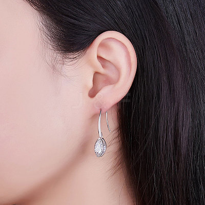 Brass Platinum Plated Dangle Earrings JE99B-1
