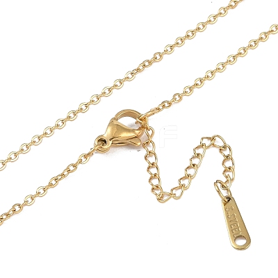 Ion Plating(IP) Initial Letter 304 Stainless Steel Pendant Necklaces NJEW-M199-01G-Q-1