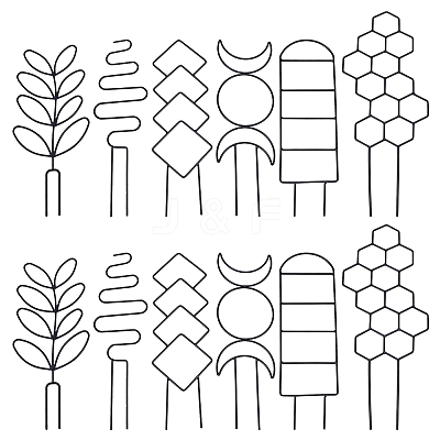 12Pcs 2 Styles Plastic Plant Climbing Trellis AJEW-GO0005-49-1