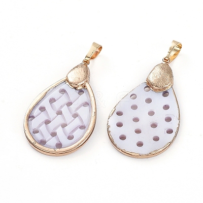 Electroplated Shell Pendants BSHE-G024-02G-1