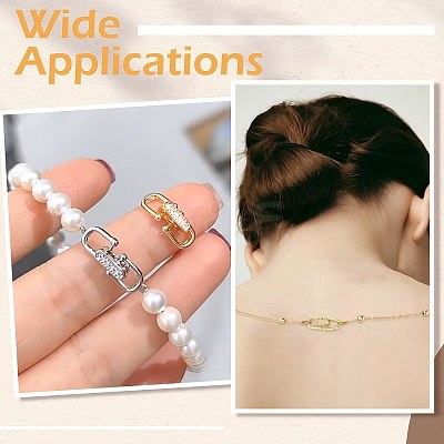 4Pcs 2 Colors Brass Micro Pave Clear Cubic Zirconia Fold Over Clasps ZIRC-CJ0003-38-1