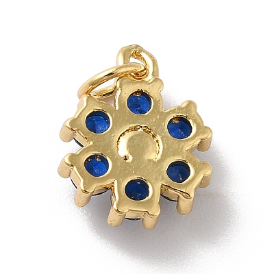 Rack Plating Brass Micro Pave Cubic Zirconia Charms KK-A160-22I-G-1