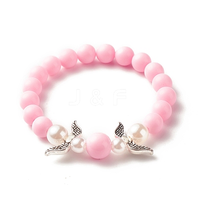 Acrylic Beaded Stretch Bracelets for Kids BJEW-JB07786-1