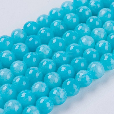 Natural Yellow Jade Beads Strands G-G598-8mm-YXS-28-1