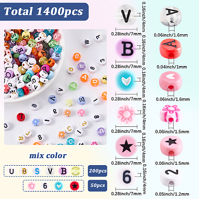 1400Pcs 10 Colors Opaque Acrylic Beads MACR-SC0002-30-1
