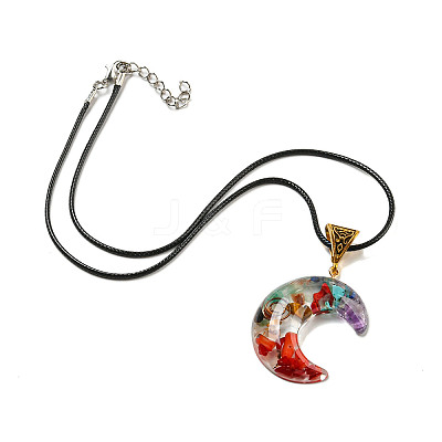 Resin Pendant Necklaces NJEW-L120-01-1