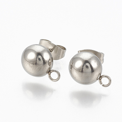 Non-Tarnish 201 Stainless Steel Stud Earring Findings LS-X-STAS-Q225-16A-6mm-1