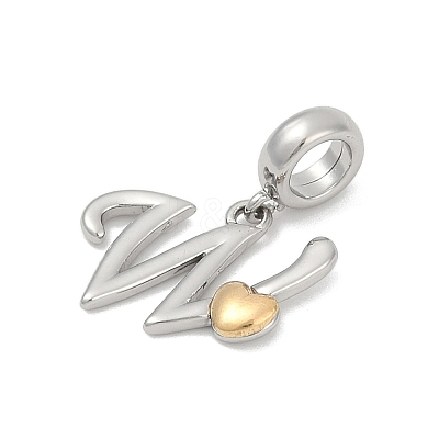 Brass European Dangle Charms KK-Z097-01W-GP-1