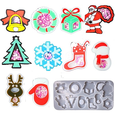 Christmas Theme DIY Tree/Santa Claus/Snowman Quicksand Silicone Molds LS-DIY-E065-03-1