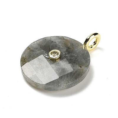 Natural Labradorite Faceted Pendants G-A287-02G-02-1
