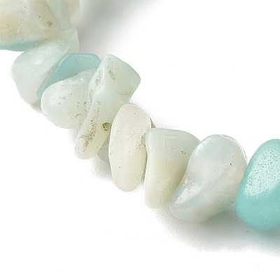 Natural Amazonite Chip Bead Stretch Bracelets for Children BJEW-JB06388-01-1