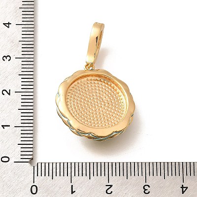 Brass Micro Pave Cubic Zirconia Pendents KK-R212-03G-04-1