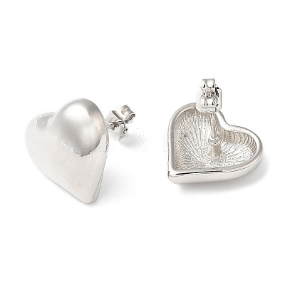 Rack Plating Brass Heart Stud Earrings X-EJEW-Q766-02P-1