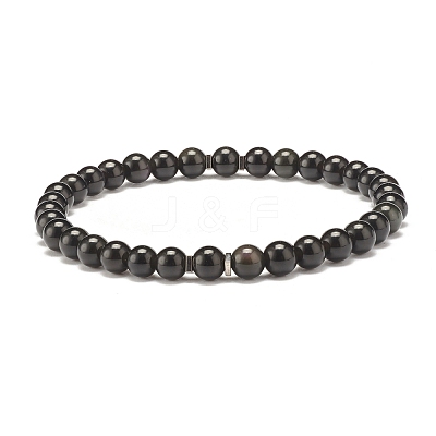 Natural Wood Beads Stretch Bracelets Set BJEW-JB07344-1